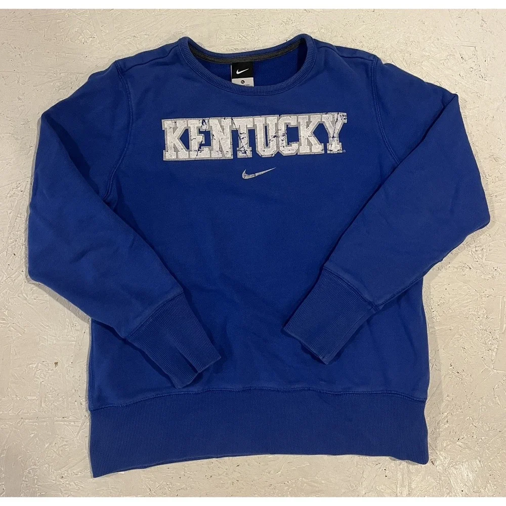 Nike Kentucky Wildcats‎ Crewneck Sweatshirt Pullover Kids Youth XL Blue
